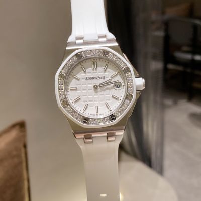 2024 New Copy AP Stainless Steel  Case Precision Swiss Quartz Movement Diamond Bezel Watch